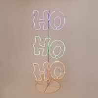 Χριστουγεννιάτικη φιγούρα δαπέδου HO-HO-HO σταθερή με 1008 led και 8,5 μέτρα Neon φωτοσωλήνα 120x50cm εξωτερικού χώρου στεγανό IP44