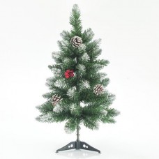 Χριστουγεννιάτικο δέντρο (δεντράκι) ύψος 60cm χιονισμένο τύπου έλατο με berry και κουκουνάρια υλικό pvc διάμετρος 38cm πλαστική βάση 65 κλαδιά