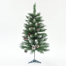 Χριστουγεννιάτικο δέντρο (δεντράκι) ύψος 90cm χιονισμένο τύπου έλατο με berry και κουκουνάρια υλικό pvc διάμετρος 48cm πλαστική βάση 74 κλαδιά