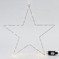 Χριστουγεννιάτικο μεταλλικό κρεμαστό αστέρι Φ50cm φωτιζόμενο με 65 led θερμό λευκό φως διακοσμητικό στεγανό αδιάβροχο IP44