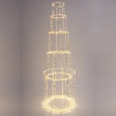 Χριστουγεννιάτικος led πύργος 163cm x 40cm φωτιζόμενος με 4350 mini led θερμό φως χαλκού στεγανός IP44