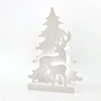 Χριστουγεννιάτικο φωτιζόμενο διακοσμητικό δέντρο με ταράνδους μπαταρίας 3xAA επιτραπέζιο με 11 mini led θερμό λευκό 40,5cm x 29cm μη στεγανό IP20
