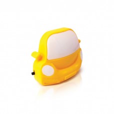 Φωτιστικό νυκτός (φωτάκι) πρίζας με σχέδιο κίτρινο αυτοκίνητο παιδικό led mini 0,5W 6500Κ ψυχρό λευκό φως και διακόπτη 20lumens
