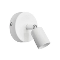 Απλίκα τοίχου σποτ φωτιστικό (επίτοιχο) με κινητό λαιμό GU10 220V αλουμινίου στρογγυλό χρώματος λευκό Φ8cm x 13cm μη στεγανό IP20 για λάμπες led 