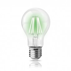 Λάμπα led filament edison 8W πράσινο φως κοινή (αχλάδι) A60 διάφανο γυαλί Ε27 ευρείας δέσμης 360° 230V