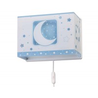 Φωτιστικό παιδικό μονόφωτο απλίκα τοίχου blue moon (μπλέ φεγγάρι) με διπλό τοίχωμα Ε27 (δώρο μια λάμπα LED E27)