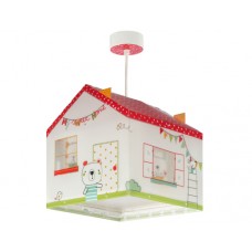 Φωτιστικό παιδικό μονόφωτο σειρά My sweet home (παιδικο σπιτάκι) διπλού τοιχώματος κρεμαστό οροφής E27 με κιτ ανάρτησης (δώρο μια λάμπα LED E27)