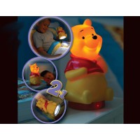 Φωτιστικό παιδικό Winnie (Γουινι) Pooh disney κομοδίνου και φακός 2 σε 1 LED