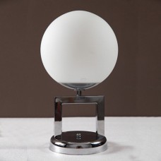 Φωτιστικό επιτραπέζιο πορτατίφ χρώμιο με λευκή γυάλινη μπάλα 20cm 1 x Ε27