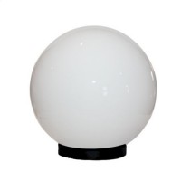 Φωτιστικό μπάλα πλαστική δαπέδου Φ20cm PMMA γάλακτος οπαλίνα με βάση γρίβα και ντουί E27 εξωτερικού χώρου στεγανή IP54 