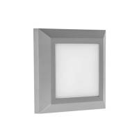 Φωτιστικό led 3W 230V επίτοιχο εξωτερικού χώρου απλίκα τοίχου διαδρόμου θερμό φώς 3000Κ πλαστικό χρώμα λευκό στεγανό IP65 τετράγωνο 12,5 x 12,5cm 180lumen