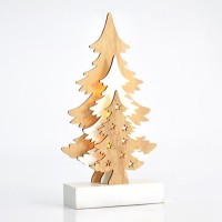 Φωτιζόμενο χριστουγεννιάτικο διακοσμητικό δέντρο μπαταρίας 2ΑΑ επιτραπέζιο 3D με 6 led θερμό λευκό φώς 12,5cm x 22,5cm