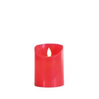 Χριστουγεννιάτικο διακοσμητικό φωτιζόμενο κερί 7,5cm x 10cm κόκκινο με κίνηση στη φλόγα μπαταρίας 3ΑΑA με 1 led θερμό λευκό φώς 