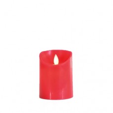 Χριστουγεννιάτικο διακοσμητικό φωτιζόμενο κερί 7,5cm x 10cm κόκκινο με κίνηση στη φλόγα μπαταρίας 3ΑΑA με 1 led θερμό λευκό φώς 