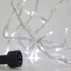 Χριστουγεννιάτικα 100 led ψυχρά λευκά λαμπάκια (φωτάκια) στεγανά αδιάβροχα IP44 ανά 5cm με επέκταση και διάφανο καλώδιο 815cm