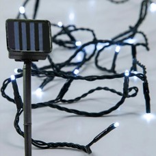 96 Χριστουγεννιάτικα ψυχρά led λαμπάκια (φωτάκια) με καρφωτό ηλιακό συλλέκτη (panel) στεγανά IP44 και πράσινο καλώδιο 800cm 