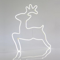 Χριστουγεννιάτικος τάρανδος με 360 led και 3 μέτρα neon φωτοσωλήνα λευκό φώς 60cm x 59cm εξωτερικού χώρου στεγανός IP44