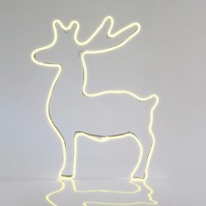 Χριστουγεννιάτικος τάρανδος με 360 led και 3 μέτρα neon φωτοσωλήνα θερμό φώς 60cm x 42cm εξωτερικού χώρου στεγανός IP44