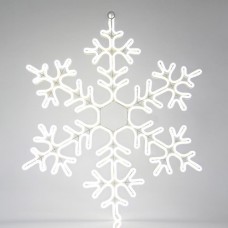 Χριστουγεννιάτικη επαγγελματική χιονονιφάδα 75cm με 1440 led και 12 μέτρα neon φωτοσωλήνα λευκό φώς εξωτερικού χώρου στεγανή IP44
