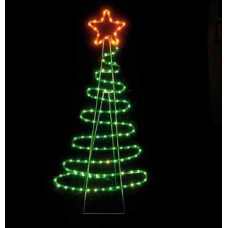 Χριστουγεννιάτικο δέντρο με 120 led κόκκινο πράσινο φώς 5 μέτρα φωτοσωλήνα 112cm x 51cm στεγανό IP44 εξωτερικού χώρου