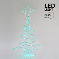 Χριστουγεννιάτικο δέντρο με flash led πράσινο φώς και 9 μέτρα φωτοσωλήνα 120cm x 5cm x 70cm στεγανό IP44 εξωτερικού χώρου