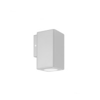 Φωτιστικό σπότ απλίκα τοίχου πλαστική GU10 μονής δέσμης down τετράγωνη χρώματος λευκό 14,8cm στεγανή IP65 εξωτερικού χώρου