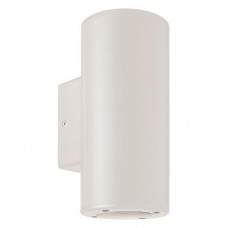 Φωτιστικό απλίκα τοίχου πλαστική GU10 διπλής δέσμης πάνω κάτω (up down) στρογγυλή χρώματος λευκό 18,6cm στεγανή IP65 εξωτερικού χώρου
