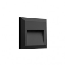 Led φωτιστικό 2,1W κάλυπτρο απλίκα τοίχου διαδρόμου επίτοιχο εξωτερικού χώρου πλαστικό θερμό 3000Κ χρώμα ανθρακί (μαύρο) στεγανό IP65 τετράγωνο