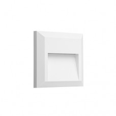 Led φωτιστικό τετράγωνο 2W με κάλυπτρο απλίκα τοίχου διαδρόμου εξωτερικού χώρου πλαστικό θερμό φως 3000Κ χρώμα λευκό στεγανό IP65 