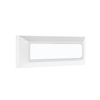 Led φωτιστικό ορθογώνιο 4W πλαστικό θερμό φως 3000K επίτοιχο εξωτερικού χώρου απλίκα τοίχου διαδρόμου χρώμα λευκό στεγανό IP65 23 x 8cm 