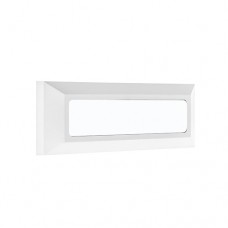 Led φωτιστικό 4W ενδιάμεσο φως 4000Κ ορθογώνιο πλαστικό επίτοιχο εξωτερικού χώρου απλίκα τοίχου διαδρόμου χρώμα λευκό στεγανό IP65 23 x 8cm 