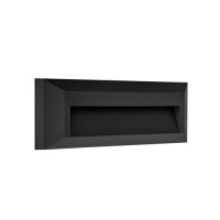 Led φωτιστικό ορθογώνιο 2,5W με κάλυμμα εξωτερικού χώρου πλαστικό απλίκα τοίχου διαδρόμου θερμό 3000Κ χρώμα ανθρακί (μαύρο) στεγανό IP65 23 x 8