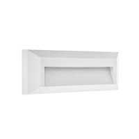 Led φωτιστικό ορθογώνιο 2,5W με κάλυμμα επίτοιχο εξωτερικού χώρου πλαστικό απλίκα τοίχου διαδρόμου θερμό φως 3000Κ χρώμα λευκό στεγανό IP65 23 x 8