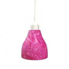 Φωτιστικό στενό με ντουί 1 x E27 γυαλί μονόφωτο Φ14cm κρεμαστό χρώματος ροζ για λάμπες led 