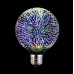 Λάμπα led filament edison Φ95 (G95) γλόμπος (globe) 7W διακοσμητική fiber 3D Ε27 ευρείας δέσμης 360° 230V πολύχρωμο φως