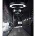 Φωτιστικό led 48W πολυτελείας χρώματος μαύρο στρογγυλό (κυκλικό) κρεμαστό Φ60cm ενδιάμεσο λευκό φως 4000Κ αλουμινίου 3850 lumens