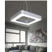 Φωτιστικό led 48W θερμό λευκό φως 3000Κ αλουμινίου πολυτελείας χρώματος ασημί τετράγωνο κρεμαστό 60cm x 60cm 4100 lumens