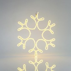 Χριστουγεννιάτικη χιονονιφάδα με 360 led και 3 μέτρα neon φωτοσωλήνα θερμό λευκό φώς 45cm x 35cm εξωτερικού χώρου στεγανή IP44
