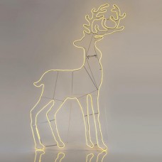 Χριστουγεννιάτικο σχέδιο τάρανδος με 1440 led Neon και 12 μέτρα φωτοσωλήνα θερμό λευκό φώς διαστάσεων 180cm x 104cm στεγανός IP44
