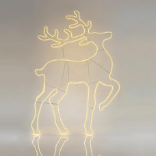 Χριστουγεννιάτικο σχέδιο τάρανδος με 1200 led Neon και 10 μέτρα φωτοσωλήνα θερμό λευκό φώς διαστάσεων 140cm x 93cm στεγανός IP44
