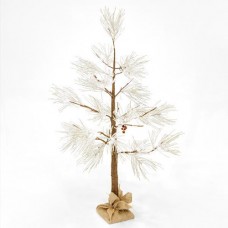 Χριστουγεννιάτικο δέντρο χιονισμένο με berry φωτιζόμενο 48 led λαμπάκια θερμό λευκό φως διαστάσεων 120cm x 40cm μη στεγανό IP20