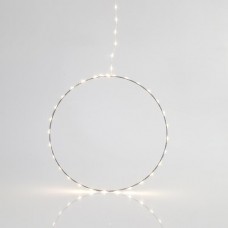 Χριστουγεννιάτικο led κρεμαστό διακοσμητικό μεταλλικό κυκλικό δαχτυλίδι θερμό φως Φ30cm φωτιζόμενo με 45 led στεγανό αδιάβροχο IP44