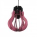 Κρεμαστό φωτιστικό μονόφωτο σχήμα λάμπας (γλόμπος) Φ27cm ξύλινο χρώματος ροζ με μαύρο καλώδιο και ντουί 1 x E27 για λάμπες led Edison