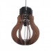 Φωτιστικό μονόφωτο κρεμαστό σχήμα λάμπας (γλόμπος) Φ20cm ξύλινο χρώματος καφέ με μαύρο καλώδιο και ντουί 1 x E27 για λάμπες led Edison  