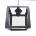 Φωτιστικό μονόφωτο κρεμαστό μεταλλικό διάτρητο σχήμα τετράγωνο Φ16cm χρώματος μαύρο και ντουί 1 x E27 για λάμπες led Edison  