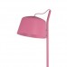 Φωτιστικό δαπέδου μοντέρνο χρώματος ροζ E27 ντουί μονόφωτο μεταλλικό με διάμετρο καπέλου Φ30cm και βάσης Φ25cm 