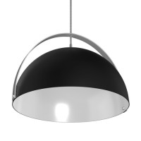 Μονόφωτο φωτιστικό μοντέρνο μεταλλικό κρεμαστό χρώματος μαύρο με λευκό διάμετρος Φ30cm ντουί 1 x E27 για λάμπες led Edison  