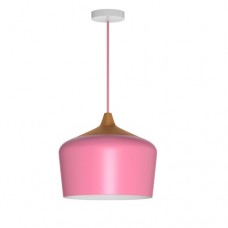Κρεμαστό μονόφωτο φωτιστικό μοντέρνο μεταλλικό χρώματος ροζ διάμετρος Φ30cm ντουί 1 x E27 για λάμπες led Edison  