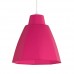 Φωτιστικό μοντέρνο πλαστικό μονόφωτο ροζ χρώμα κρεμαστό στενό Φ19cm με λευκό καλώδιο και ροζέτα ντουί 1 x E27 για λάμπες led Edison  