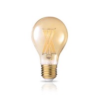 Λάμπα led A60 κοινή (αχλάδι) 8W ντιμαριζόμενη (dimmable) χρυσό (μελί) γυαλί Ε27 2200K θερμό λευκό φως filament edison ευρείας δέσμης 360° 630lumen 230V